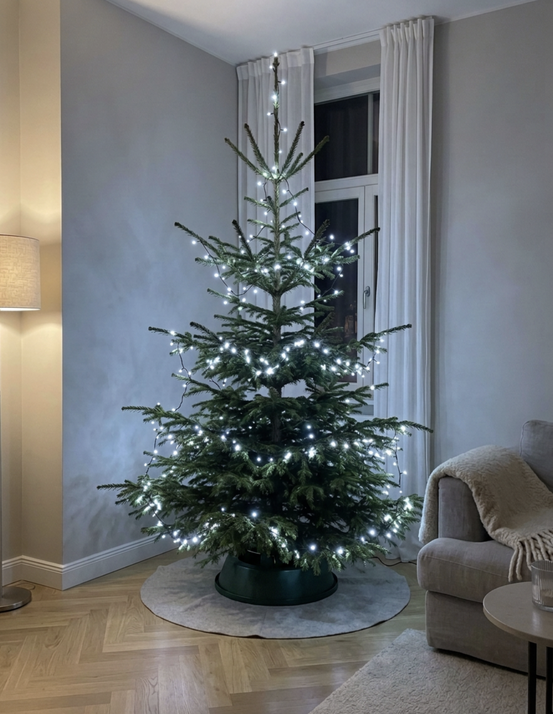100LED jõulutuled külm valge 8M