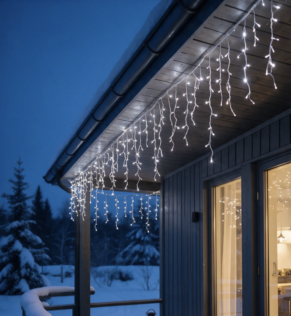 200LED valguskardin külm valge 9.5M