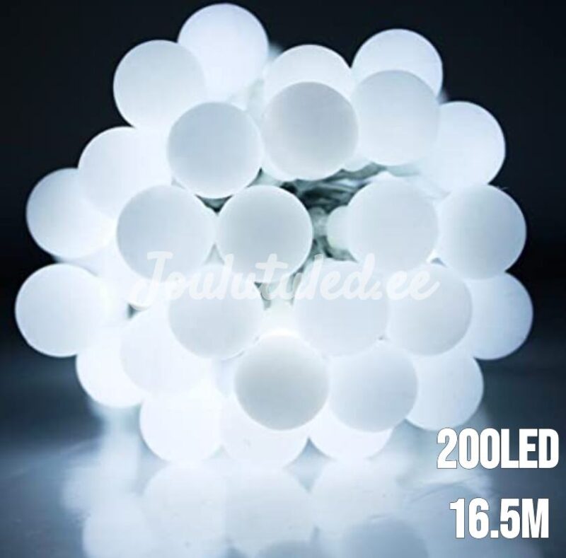 200LED pallikujulised tuled külm valge 16.5M