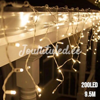 200LED valguskardin soe valge 9.5M