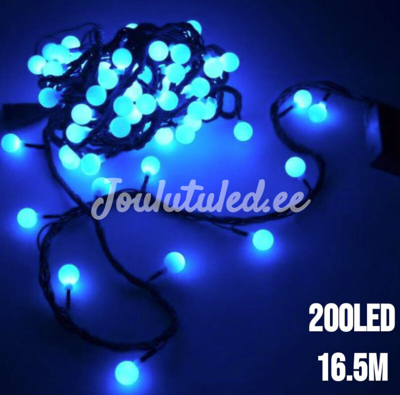 200LED pallikujulised tuled sinine 16.5M