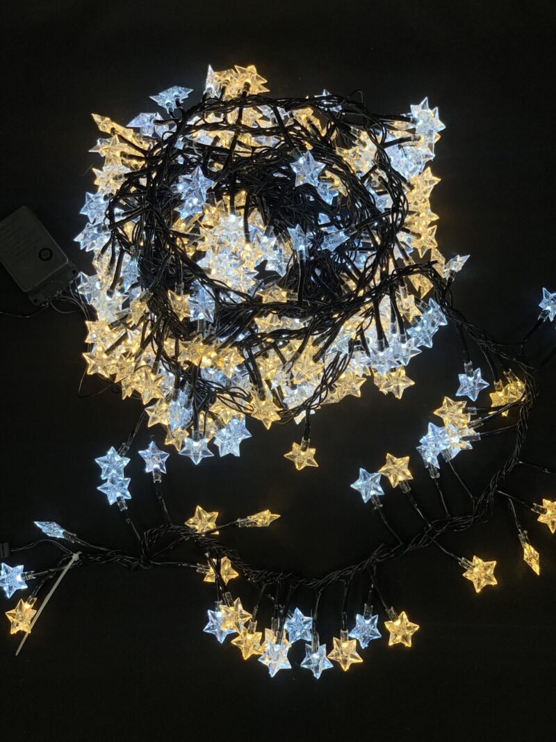 300LED Tähed "cluster" soe valge-valge 6M