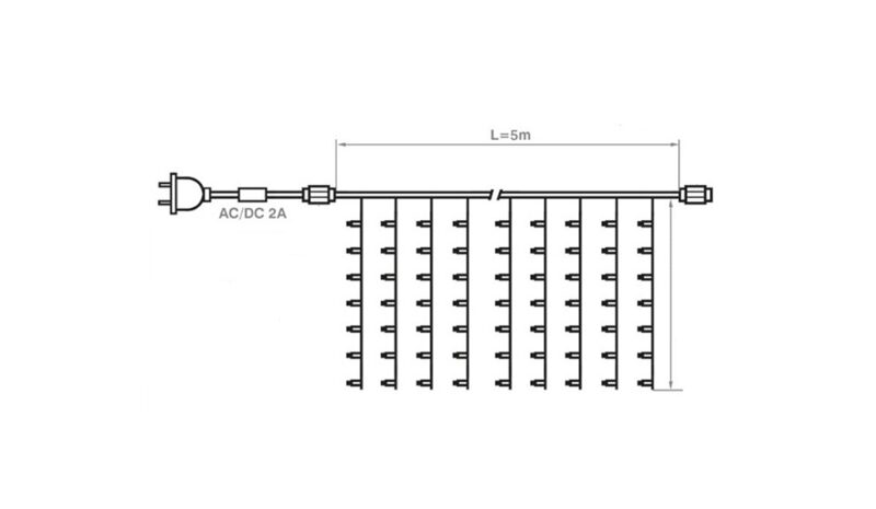 LED Valgusribad läbipaistva juhtmega soe valge vilkuv 5x1M - Image 3