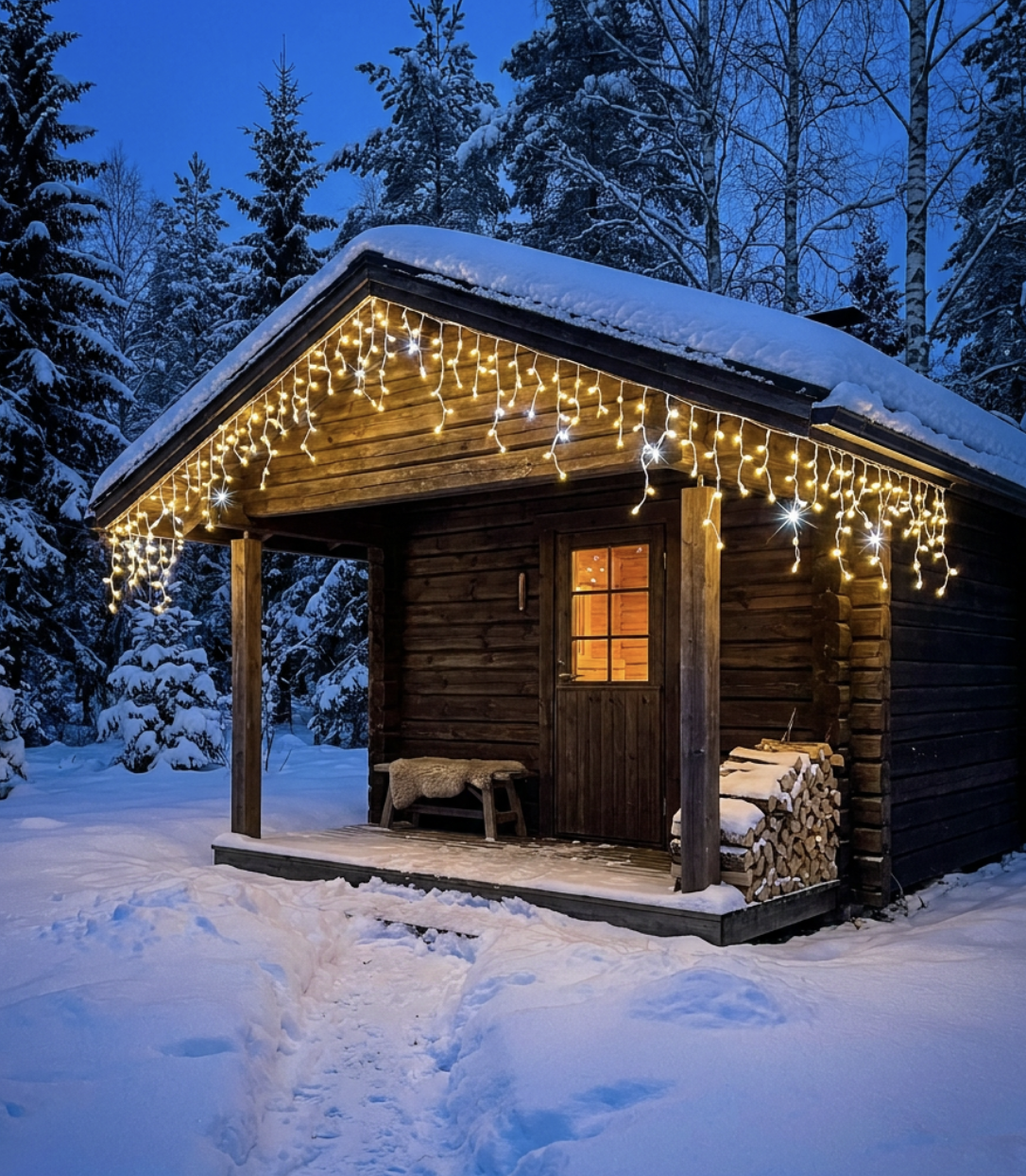 300LED valguskardin soe valge+külm valge VILKUV 14.5M - Pilt 2