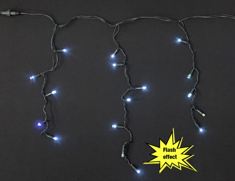 500LED professionaalne valguskardin külm valge + valged vilkuvad lambid 25M