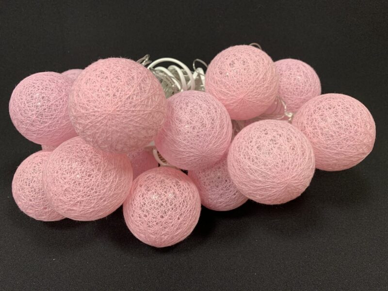 20LED Jõulupallid Cotton Balls 5M roosad - Image 2