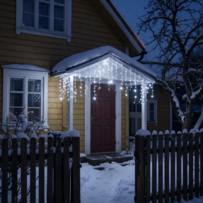 100LED valguskardin VILKUV külm valge + külm valge 5.5M