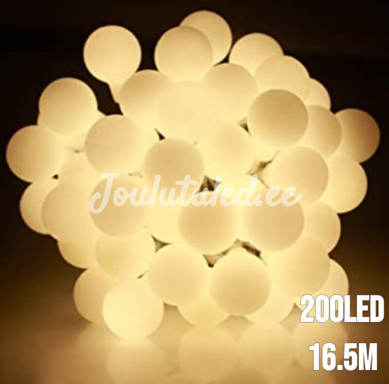 200LED pallikujulised tuled soe valge 16.5M