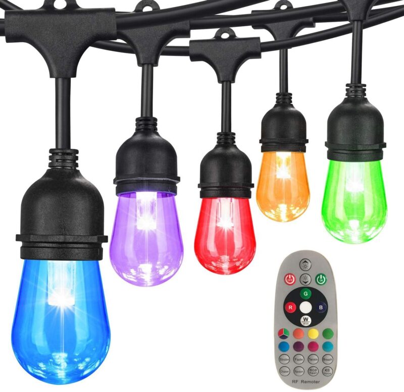 LED RGB lambiketi komplekt rippuvate pesadega 15M 15 PIRNI + Kaugjuhtimispult
