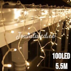 100 LED lampiņu aizkars silti balts 5.5 m