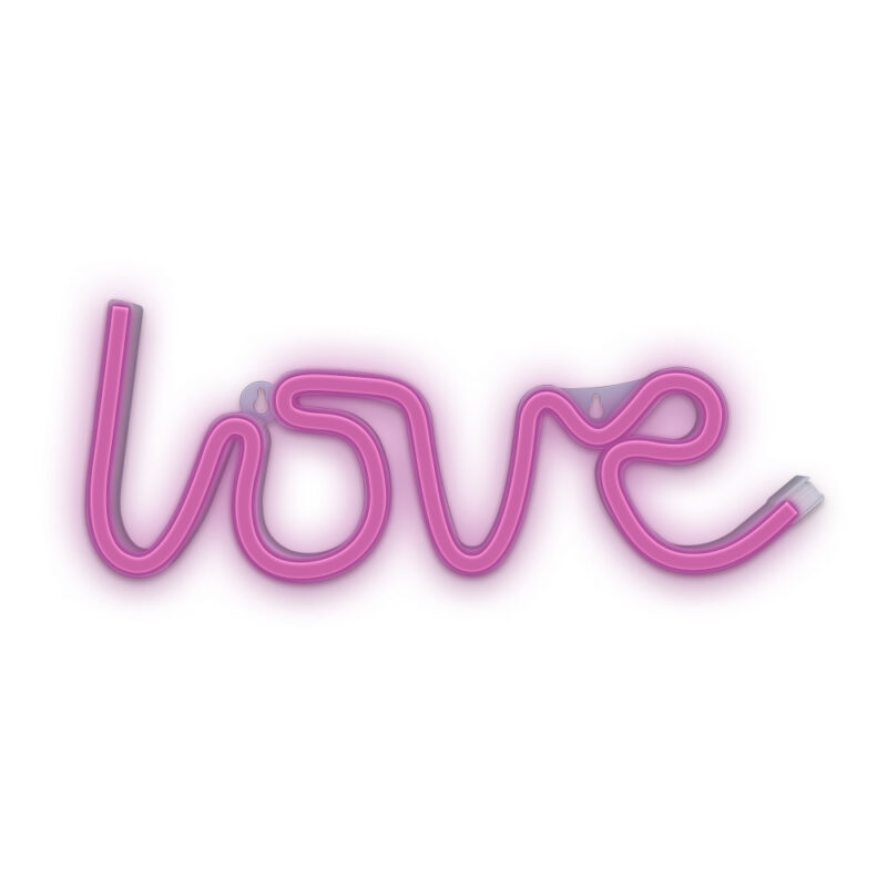 Neon LED Light "Love" roosa 35.5*13 cm USB/patareidega