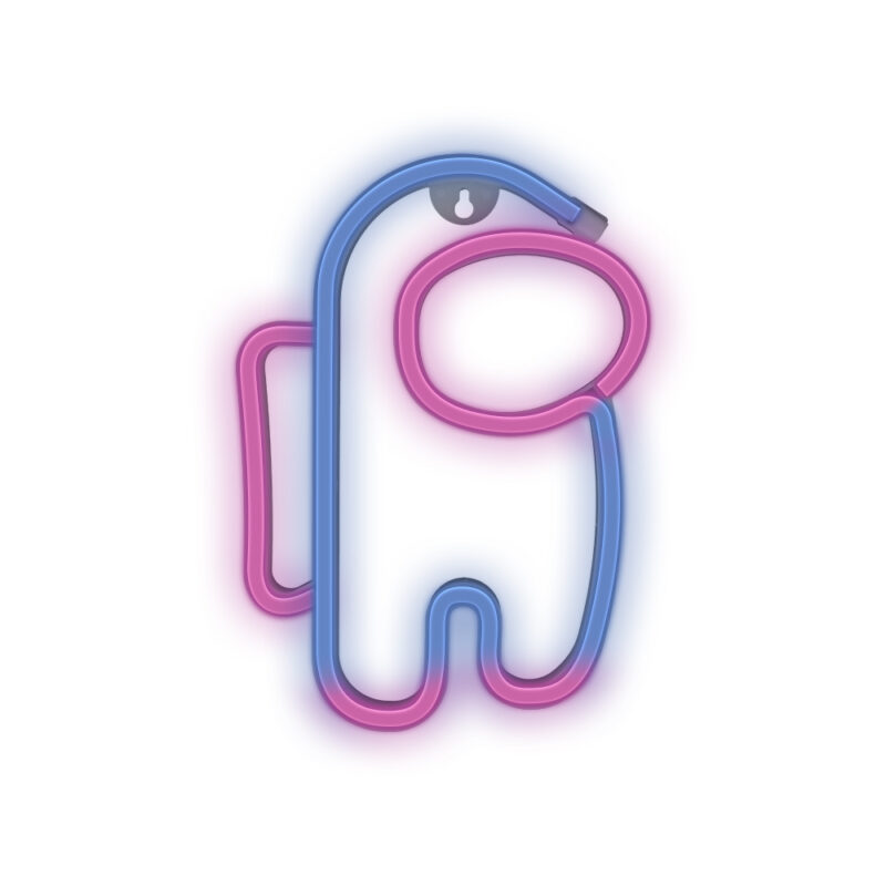 Neon LED Light "Spaceman" roosa/sinine 19*23*30 cm USB/patareidega