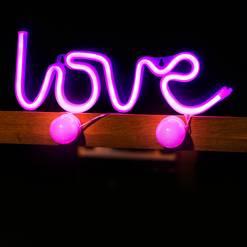 Neon LED Light "Love" roosa 35.5*13 cm USB/patareidega - Image 2