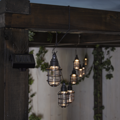 LED Lambikett Cage 3.8M 8 lampi päikesepatareiga