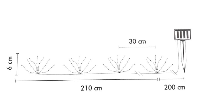 96LED dekoratiivne valguskett "Siil" päikesepaneeliga 4M - Image 5