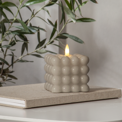 Vahaküünal LED Flamme Dot beež 9.5cm