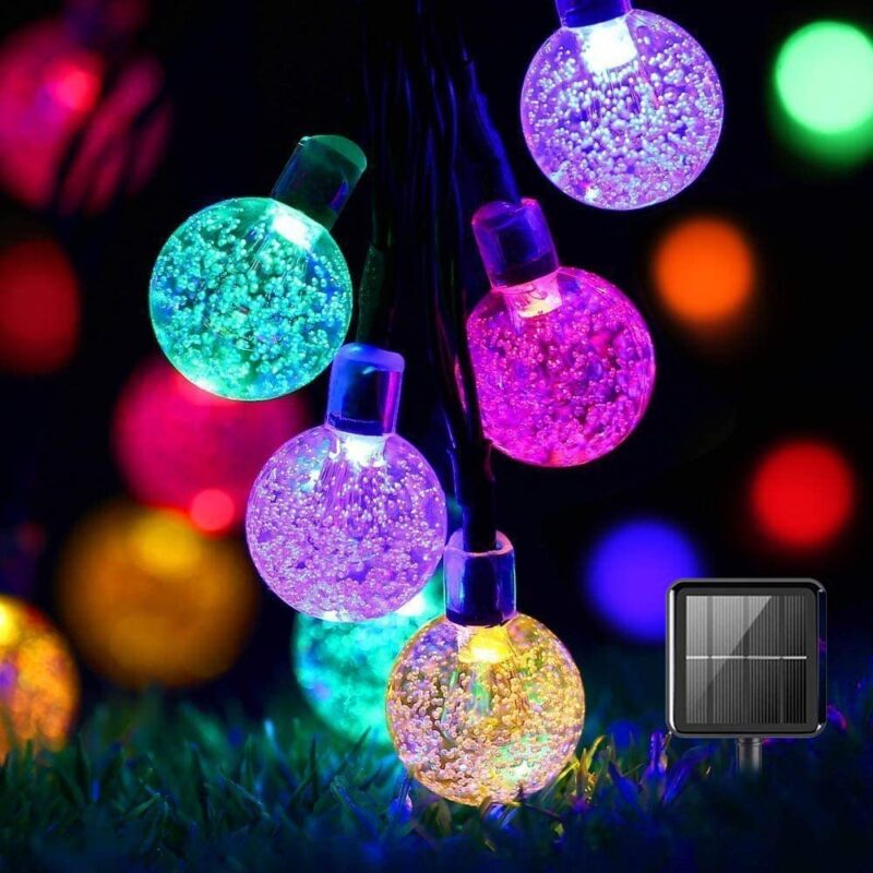 LED Dekoratiivne Valguskett "Pallid" 6.25M 30 lampi päikesepatareiga värviline