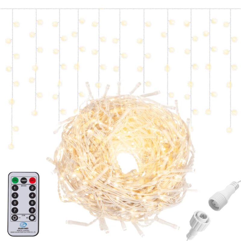 300LED valguskardin soe valge 14.5M + juhtimise pult - Image 2