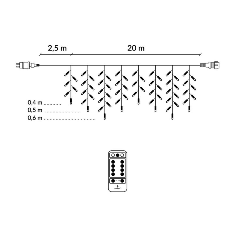 500LED valguskardin sinine 22.5M + juhtimise pult - Image 5