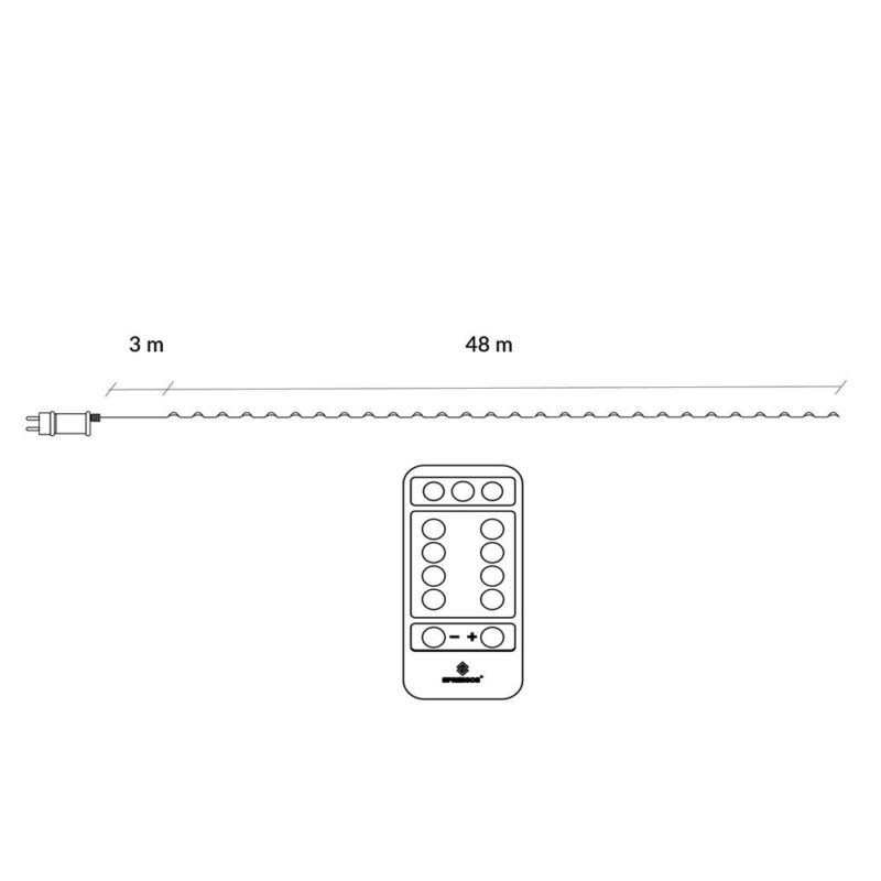 480LED dekoratiiv micro-led jõulutuled soe valge 51M + juhtimispult - Image 5