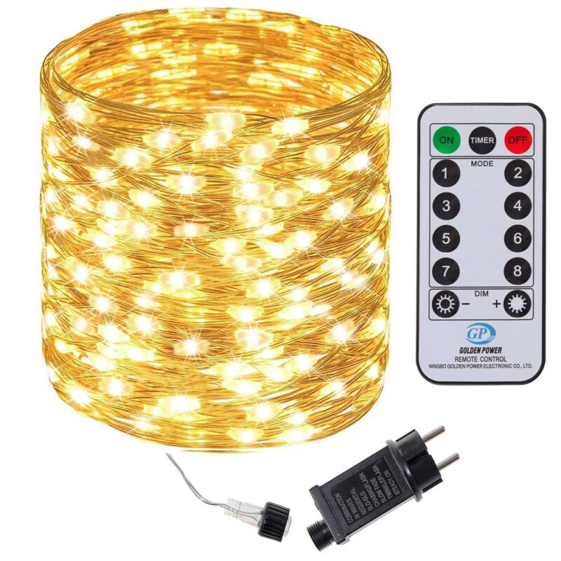 480LED dekoratiiv micro-led jõulutuled soe valge 51M + juhtimispult - Image 3
