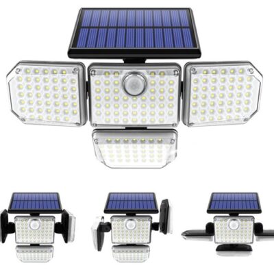 LED-prožektor liikumisanduriga, päikesepaneeliga ning puldiga