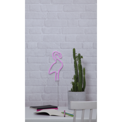 Neoon LED Roosa Flamingo seinakuju