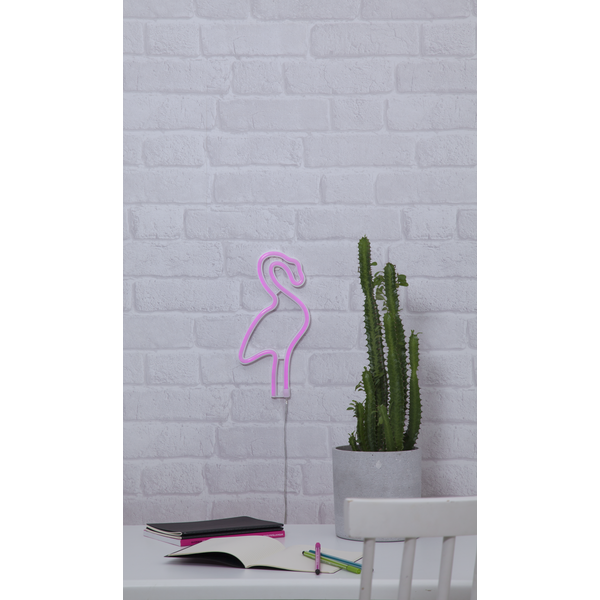 Neoon LED Roosa Flamingo seinakuju