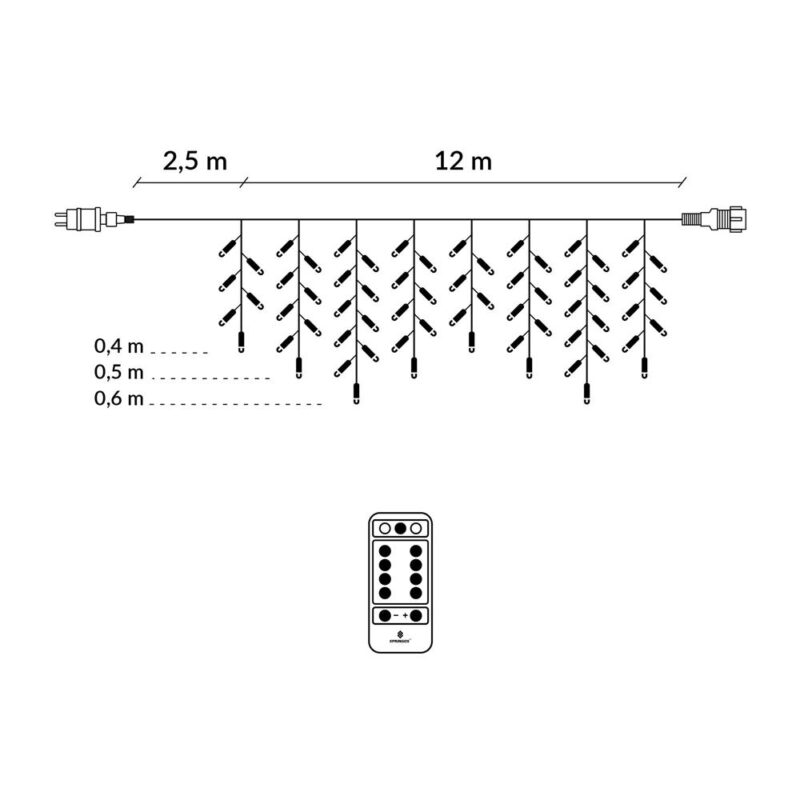 300LED valguskardin soe valge 14.5M + juhtimise pult - Image 6