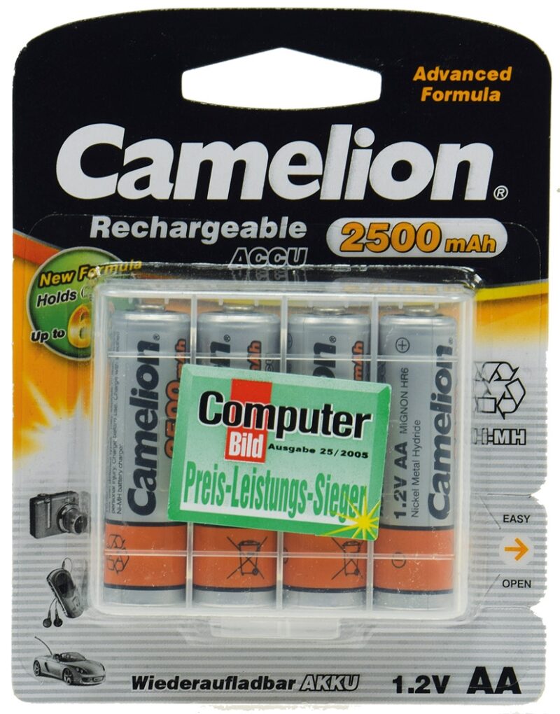 Patarei CAMELION-MIGNON taaslaetavad AA 2500mA 4TK/PK