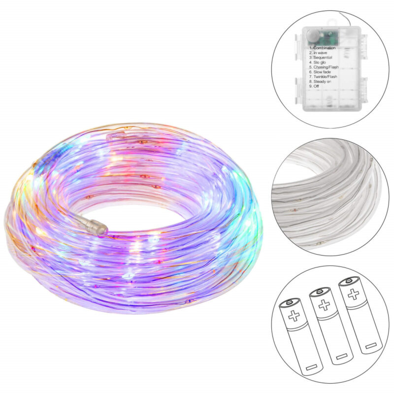 LED valgusvoolik 5.7M 50LED värviline patareidega - Image 2