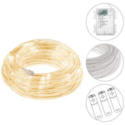 LED valgusvoolik 5.7M 50LED soe valge patareidega