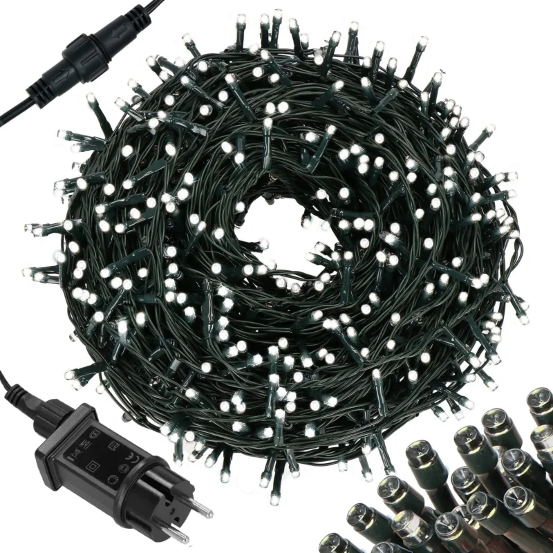 300LED jõulutuled külm valge + vilkuv valge 17.5M - Image 3