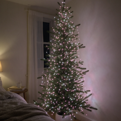 100LED jõulutuled roosa + külm valge 9.9M patareidega