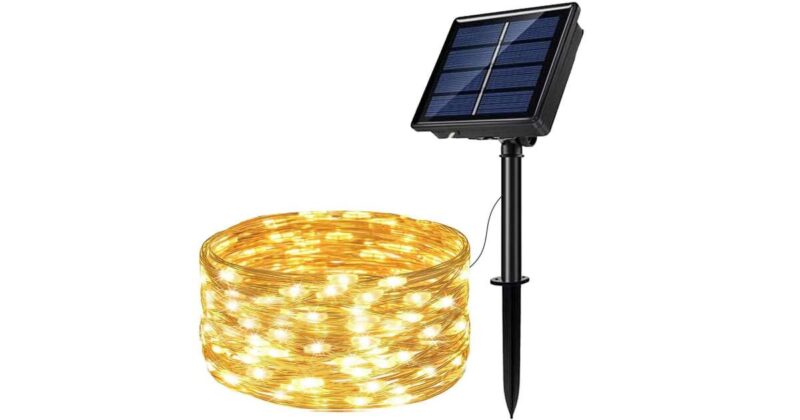 Valguskett 200MicroLED päikesepatareiga soe valge