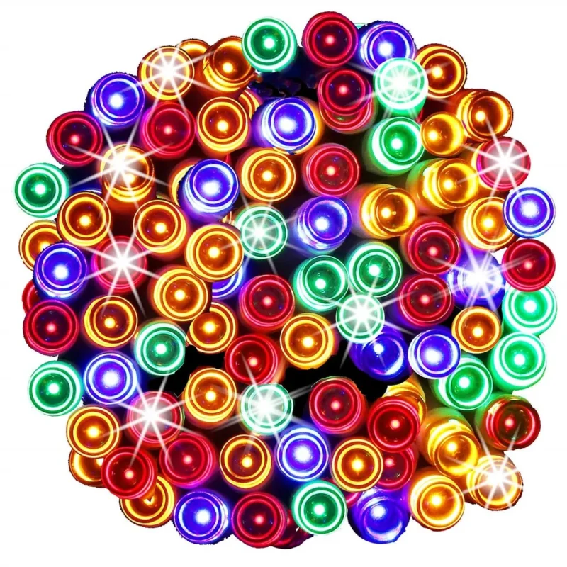 Valguskett 100LED päikesepatareiga värviline - Image 2