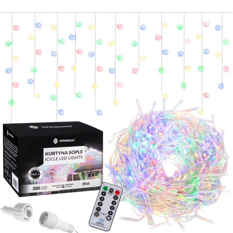 300LED valguskardin värviline 14.5M + juhtimise pult - Image 3