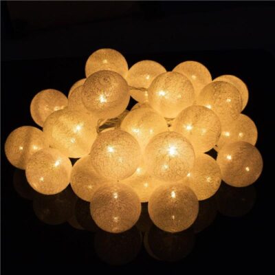 30LED Jõulupallid Cotton Balls 6.1M valged