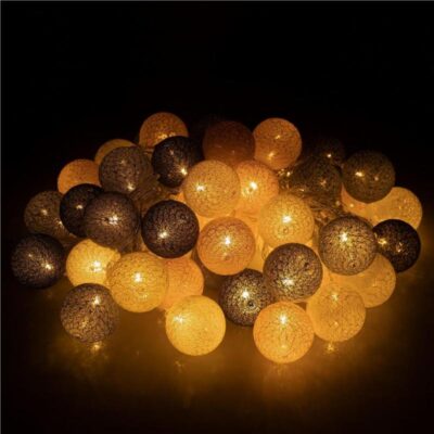 50LED Jõulupallid Cotton Balls15M roosa, hall, valge ja tumehall