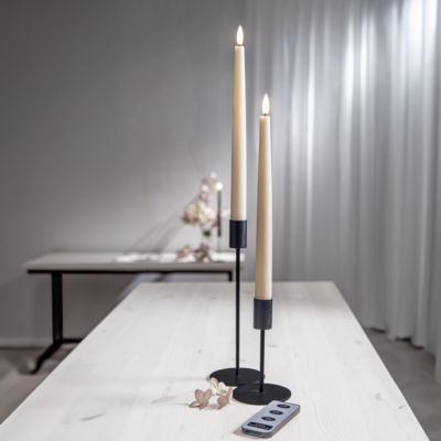LED küünalde komplekt beež "Flamme Slim" 2tk 28cm koos juhtimisipudliga