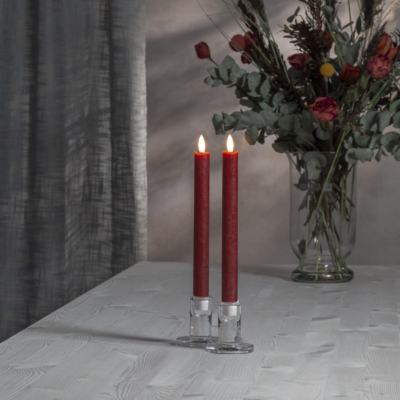 LED Küünalde komplekt "Flamme" 2TK 24.5CM punane