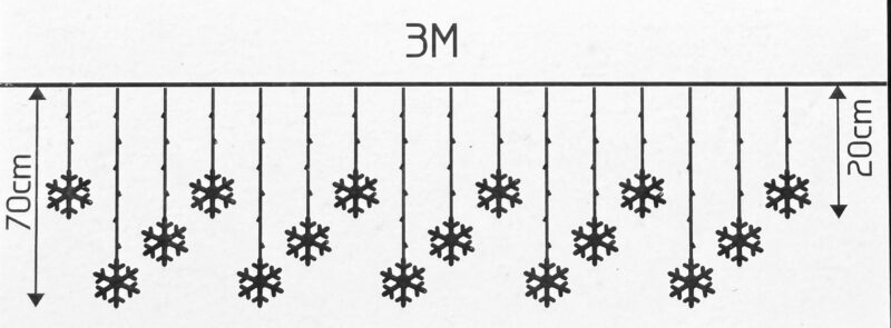 LED valguskardin "Lumehelbed" soe valge - Image 2