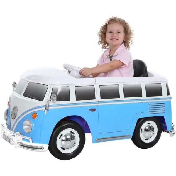 Bērnu elektriskā automašīna "Volkswagen Bus", zila