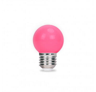 LED Pirn 1W G45 E27 roosa