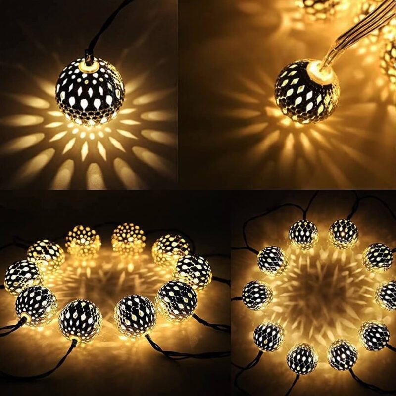 10LED valged metallist pallikesed soe valged - Image 4