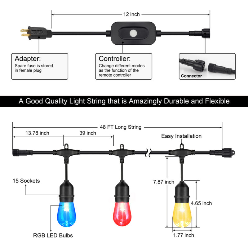 PRO Rippuv lambikett RGB+ soe valge 14.5M - Image 5