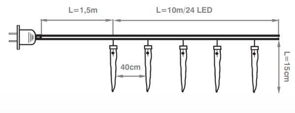 PRO Valguskardin "Jääpurikad" külm valged 10M - Image 3
