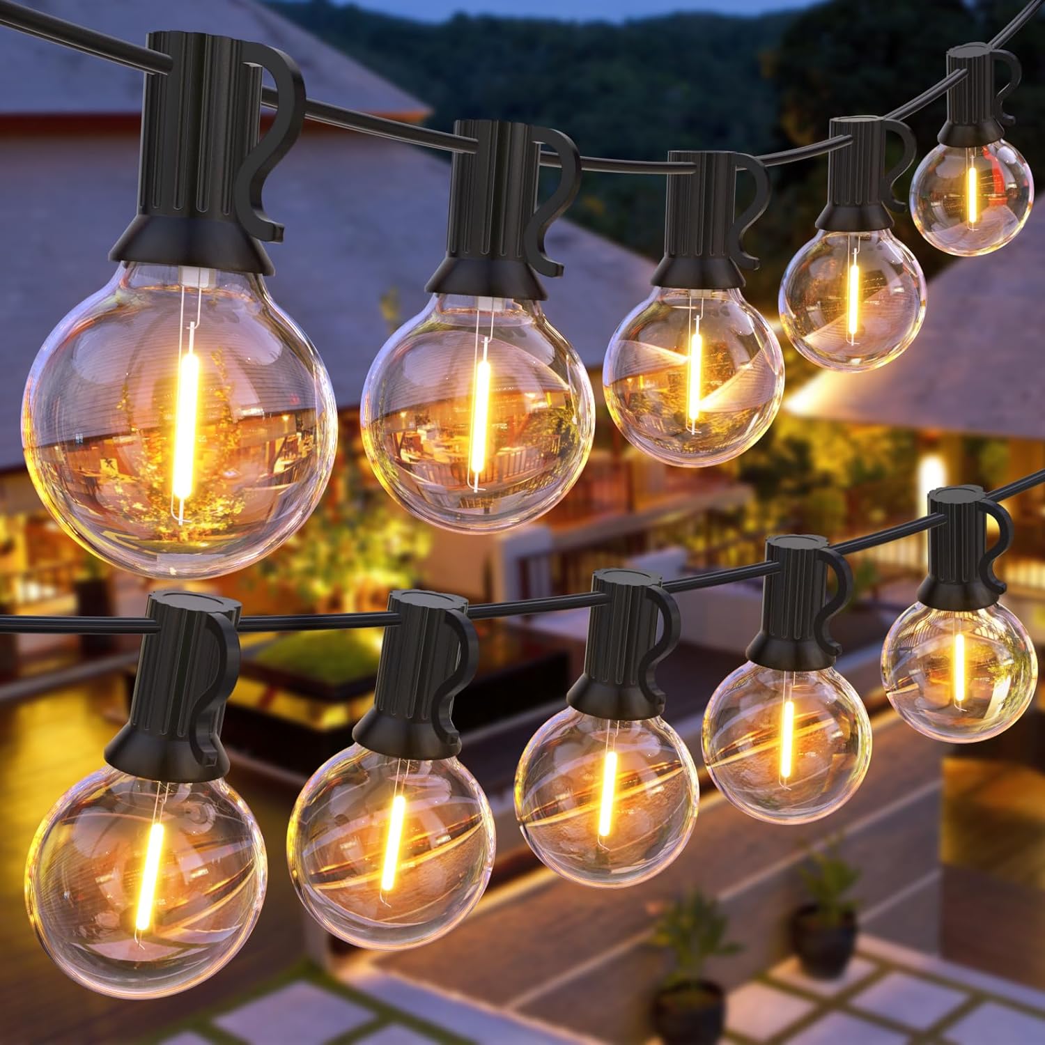 LED lambikett 20M 20 PIRNI soe valge 2700K must (komplektis pirnid)