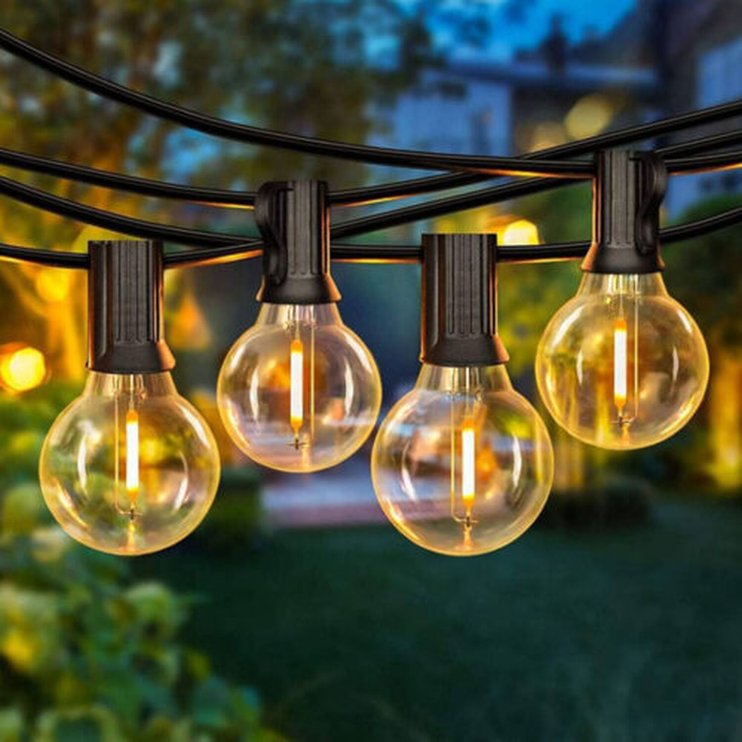 LED lambikett 10M 10 PIRNI soe valge 2700K must (komplektis pirnid)