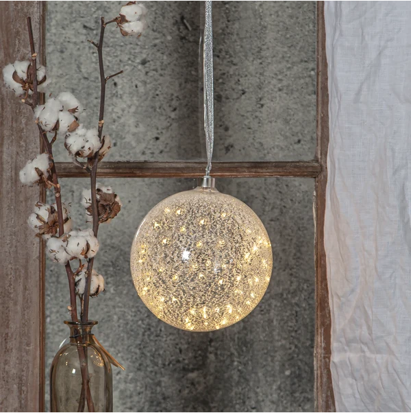 LED klaaskuul "Glow Snow" Ø 20 cm